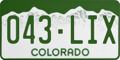 CO license plate 043LIX