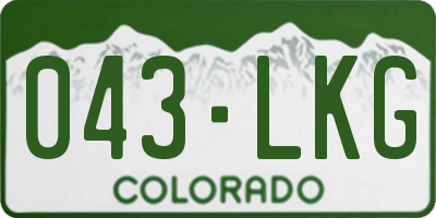 CO license plate 043LKG