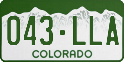 CO license plate 043LLA