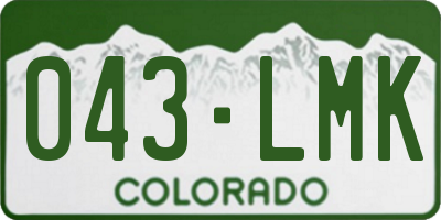 CO license plate 043LMK