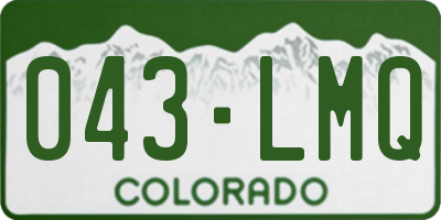 CO license plate 043LMQ