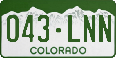 CO license plate 043LNN