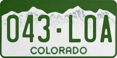 CO license plate 043LOA