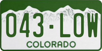 CO license plate 043LOW