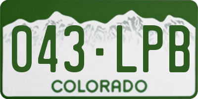 CO license plate 043LPB