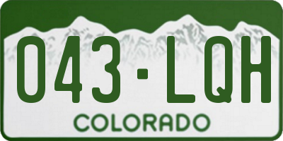 CO license plate 043LQH