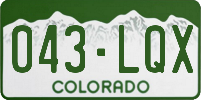CO license plate 043LQX