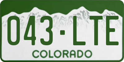 CO license plate 043LTE