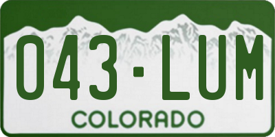 CO license plate 043LUM