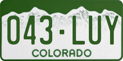 CO license plate 043LUY