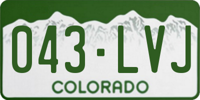 CO license plate 043LVJ