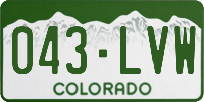 CO license plate 043LVW