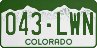CO license plate 043LWN