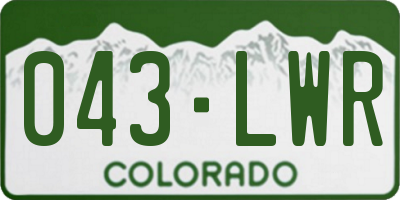 CO license plate 043LWR