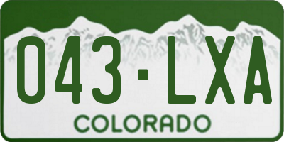 CO license plate 043LXA