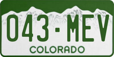 CO license plate 043MEV