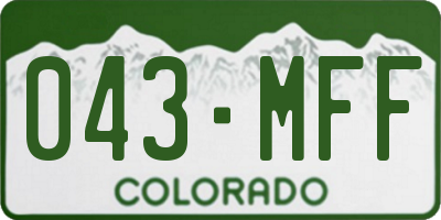 CO license plate 043MFF