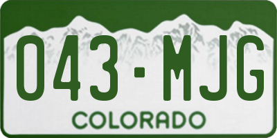 CO license plate 043MJG