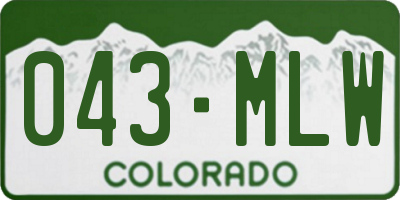CO license plate 043MLW