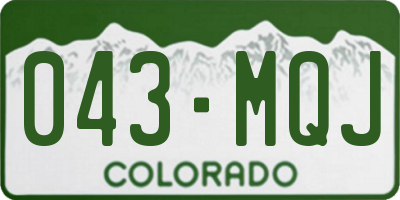 CO license plate 043MQJ