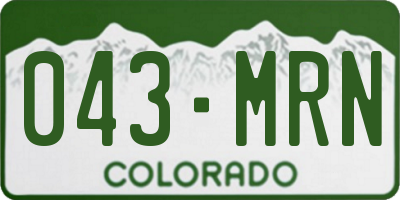 CO license plate 043MRN