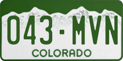 CO license plate 043MVN