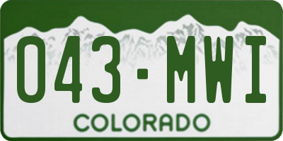 CO license plate 043MWI