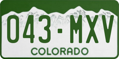 CO license plate 043MXV