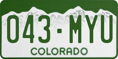 CO license plate 043MYU