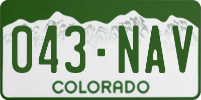 CO license plate 043NAV