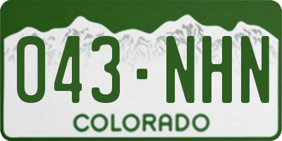 CO license plate 043NHN