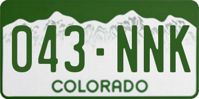 CO license plate 043NNK