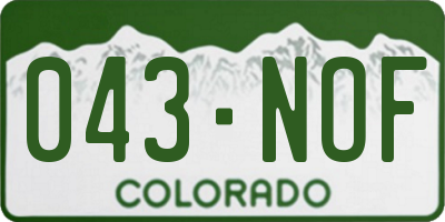 CO license plate 043NOF