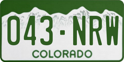 CO license plate 043NRW