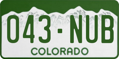 CO license plate 043NUB