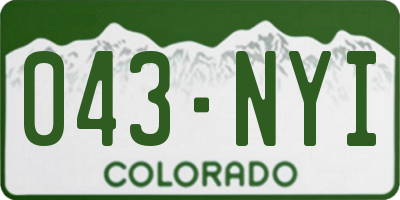 CO license plate 043NYI