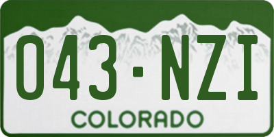 CO license plate 043NZI