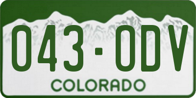 CO license plate 043ODV