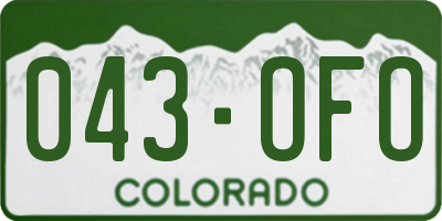 CO license plate 043OFO