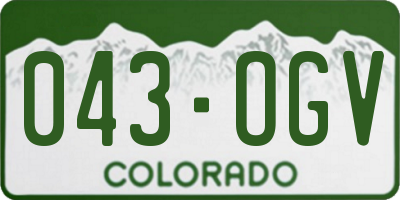 CO license plate 043OGV