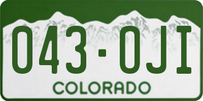 CO license plate 043OJI