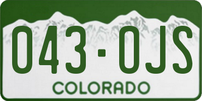 CO license plate 043OJS