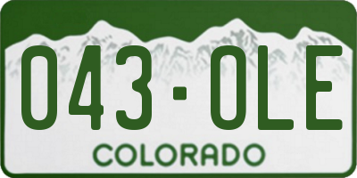CO license plate 043OLE
