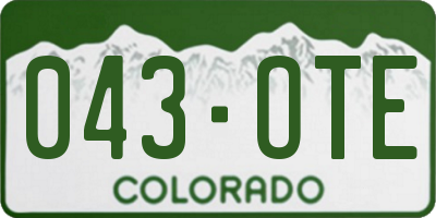 CO license plate 043OTE