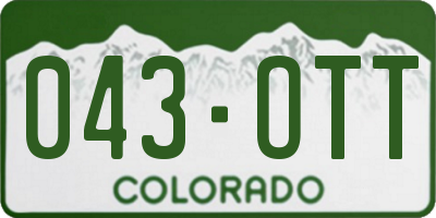 CO license plate 043OTT