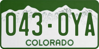 CO license plate 043OYA