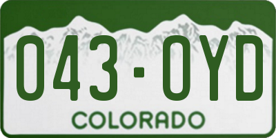 CO license plate 043OYD