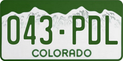 CO license plate 043PDL
