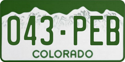 CO license plate 043PEB