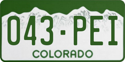 CO license plate 043PEI